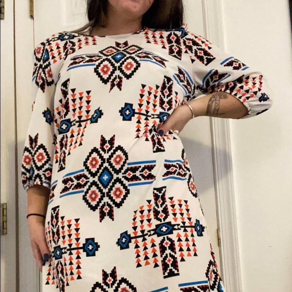 Aztec Pattern Shift Dress